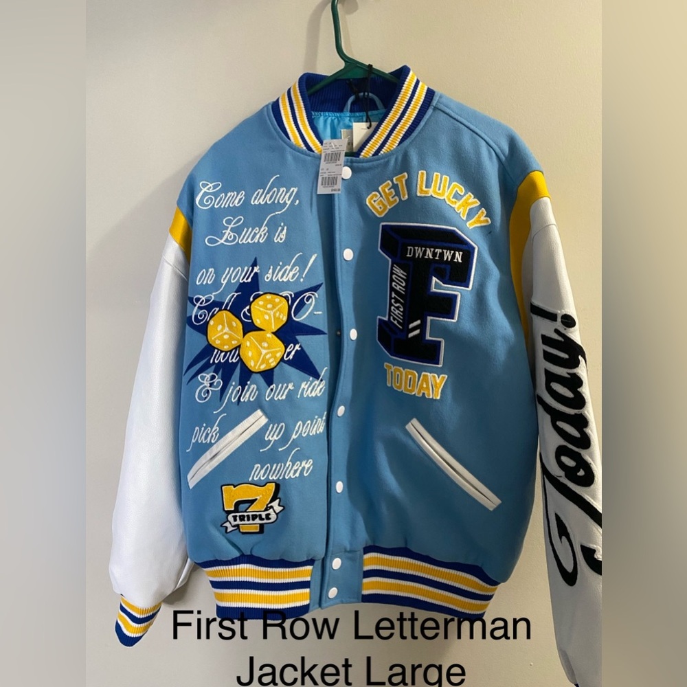 Blue and White Letterman Jacket